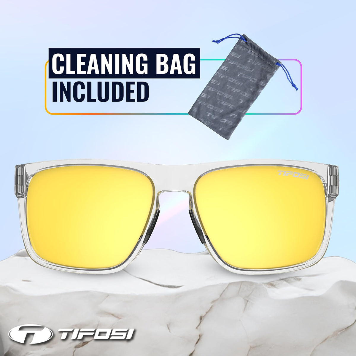 Tifosi Optics Swick Sunglasses (Crystal Clear/Smoke Yellow Lenses)