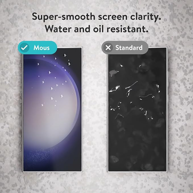 Mous - Resistant Tempered Glass Screen Protector for Samsung Galaxy S24 Ultra - 2 Pack | Mous - Resistant Tempered Glass Screen Protector for Samsung Galaxy S24 Ultra - 2 Pack