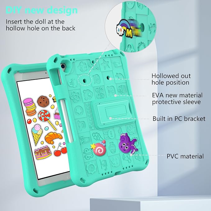 Case for iPad 10.2 Inch 2021/2020/2019/ iPad Pro 10.5 Inch/Air 3rd Gen (2019) Shoulder Strap Kickstand Children Friendly Anti-Scratch Shockproof Case Lightpurple