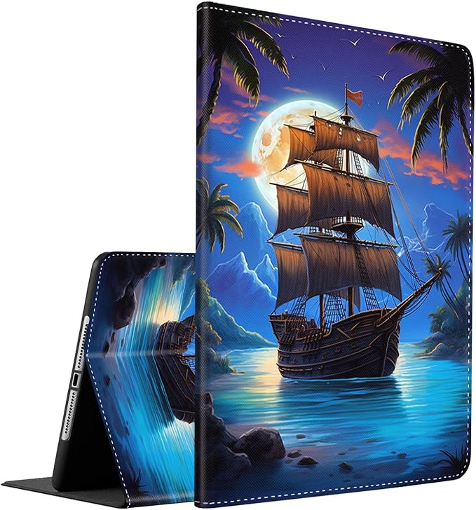 Case for iPad (A16) 11th Generation 11 Inch (2025) iPad 10th Generation 10.9 Inch (2022)，Slim Fit Foldable Standing Cover Case with Auto Sleep/Wake ，Moth Moon