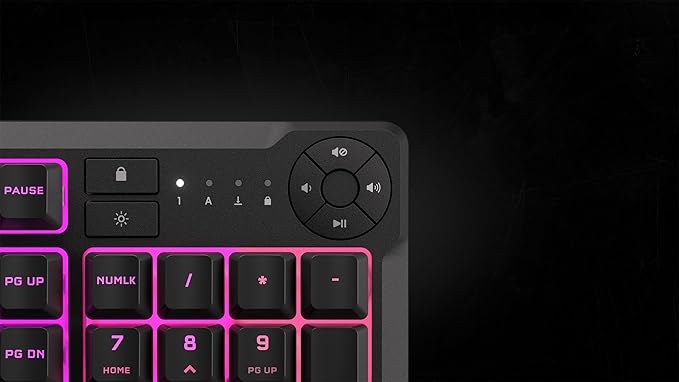 Corsair K55 CORE RGB Membrane Wired Gaming Keyboard – QWERTY US Layout – Quiet, Responsive Switches – Spill Resistance – Ten-Zone RGB – Media Keys – iCUE Compatible – PC, Mac – Black