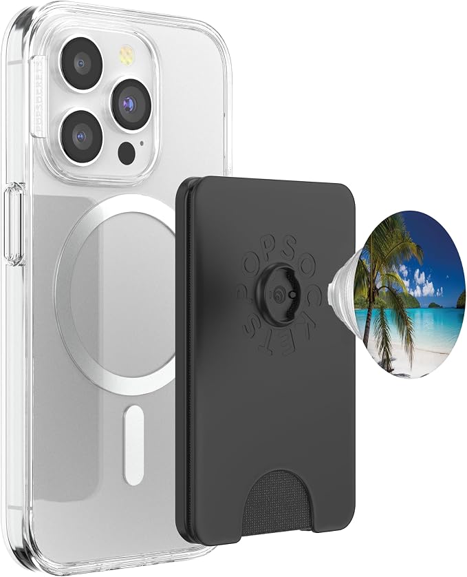 Tropical Beach Palm Tree Ocean Getaway Vacation PopSockets Adhesive PopGrip