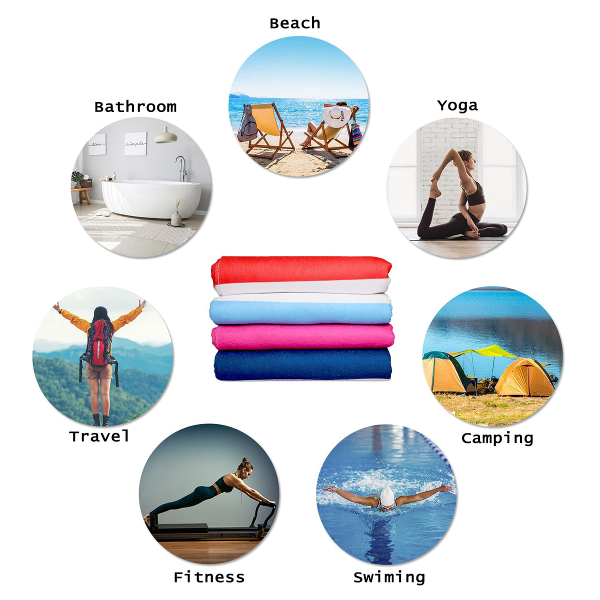 Romantic Angels Microfiber Beach Towels Oversized, Quick Drying Bath Towel Stripe Absorbent Bath Towel for, Travel, Summer, Sport, Swimming, Pool, Yoga, Camping(Pink 28''*60'')