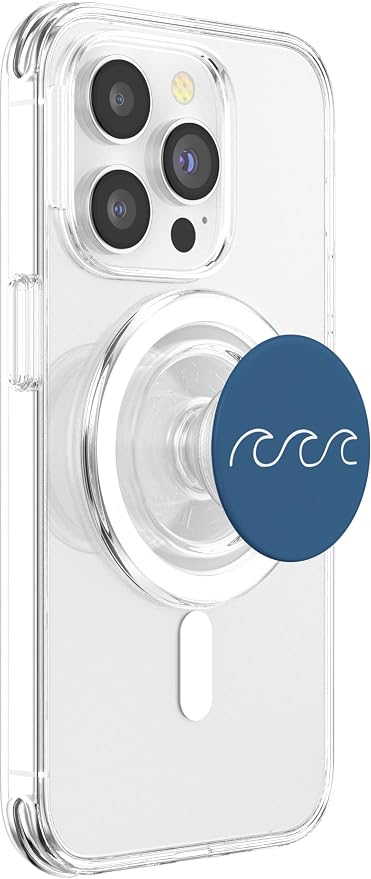 Cute Minimalist Ocean Sage-Blue Great-Waves Aesthetic Gift PopSockets Adhesive PopGrip