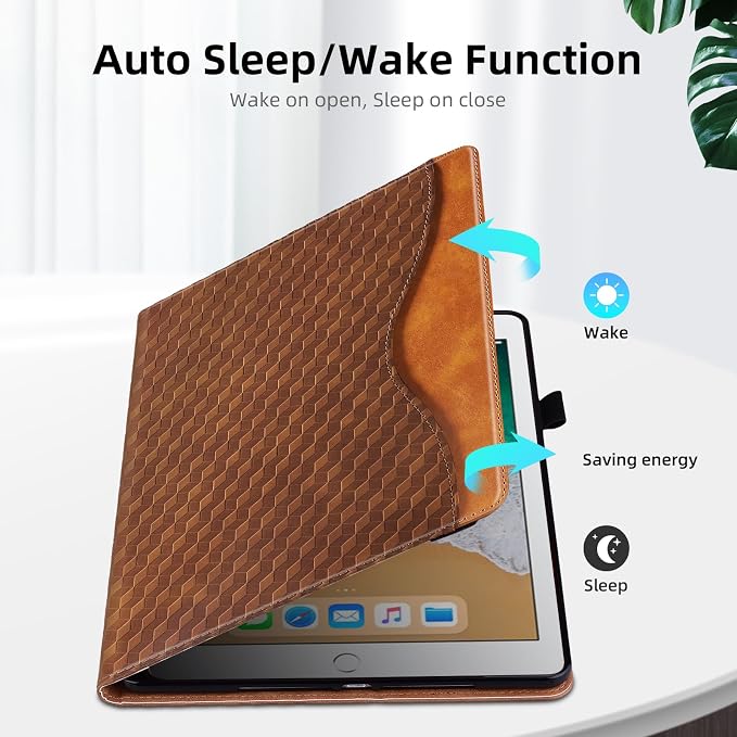 Case for iPad 9th 8th 7th Generation (2021/2020/2019) 10.2 InchiPad Air 3rd Generation PU Leather Cover Multi-Angle Viewing Stand with Card Pocket for ipad 9th Generation CaseBlack
