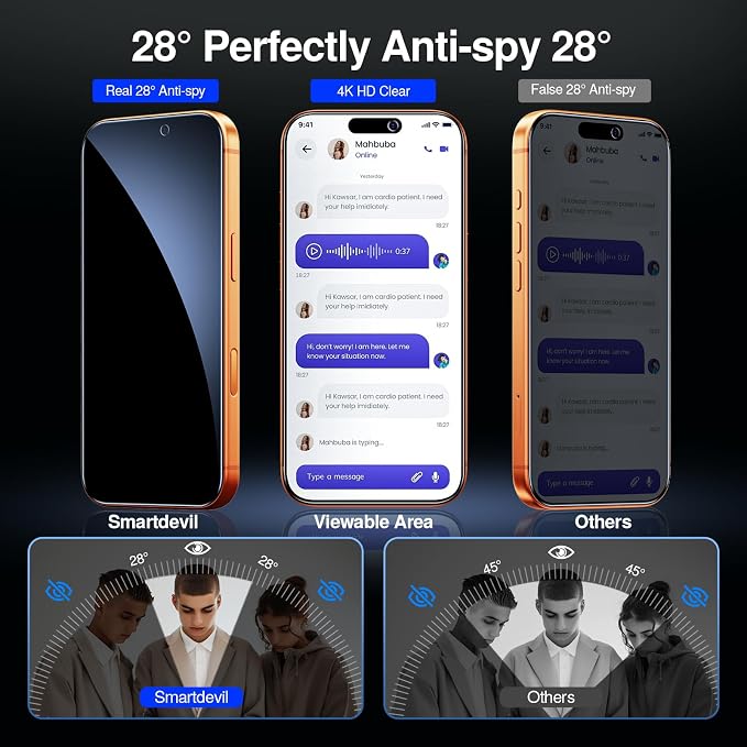 SMARTDEVIL (3+3 Pack HD Clear Screen Protector for iPhone 14 Pro Max with 3 Camera Lens Protectors 9H Tempered Glass Shatter-Resistant SmartPull Dust &amp Bubble-Free Install Frame Case-Friendly