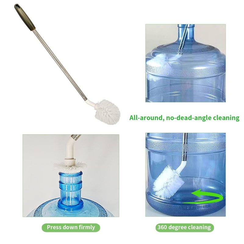 2-Pack Bucket Brush, Kettle Brush, Cleaning Extra Long Bottles, Gallon Jug Cleaner, Water Bottle Cleaner.