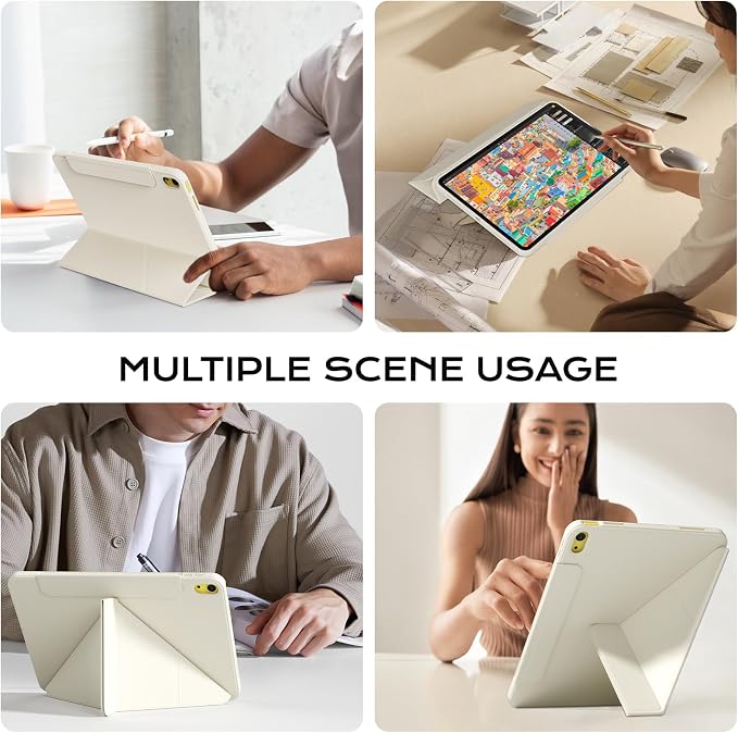 Clear Case for iPad A16 11th Generation 11 inch 2025 &amp iPad 10th Gen 10.9 inch 2022 with Pencil Holder Detachable Magnetic Rotating Transparent Hard PC Back Auto Wake/Sleep Trifold &amp Y Stan