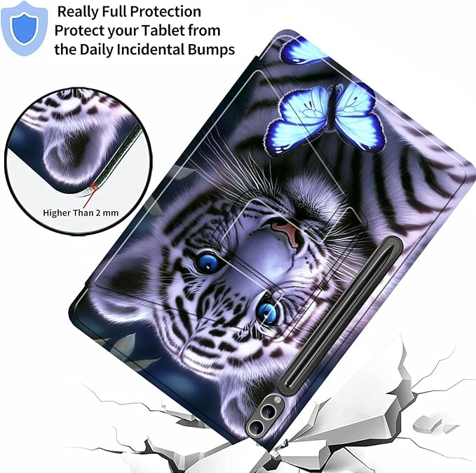 Case for Samsung Galaxy Tab A9 8.7-Inch 2023360 Degree Rotating Multi-Angle Viewing Protective Cover with Auto Sleep/Wake-Blue Butterfly