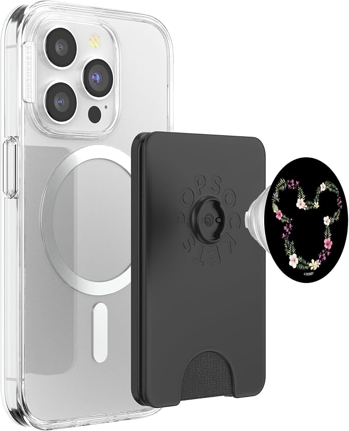 Disney Mickey &amp Friends Mickey Hawaiian Floral Outline Ears PopSockets Swappable PopGrip