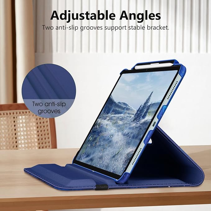 Fintie Rotating Case for iPad Air 13-inch M4/M3/M2 (2026/2025/2024) | 360° Swivel Stand Landscape &amp Portrait Viewing Shockproof Protective Cover Pencil Holder Auto Sleep/Wake Black