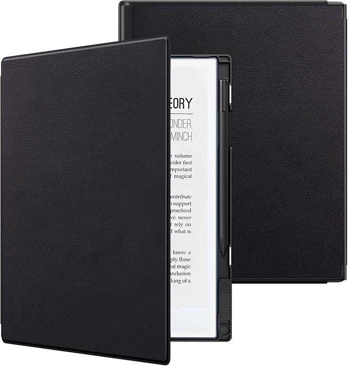 TiMOVO Case Fit for Remarkable 2 10.3 2020 with Pen Slot Black | Lightweight Hard Back Shell Protective Book Folio Cover Auto Wake/Sleep
