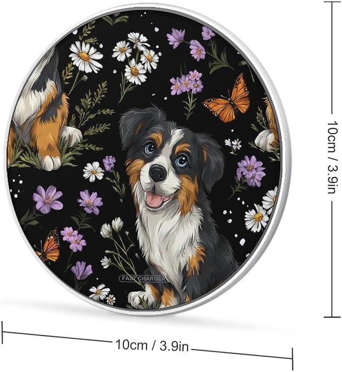 Australian Shepherd Wireless Charger Portable Charging Pad | LightweightAll Smartphone