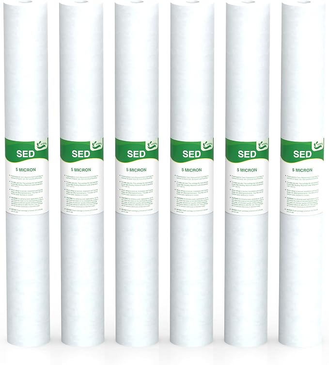 5 Micron Water Filter 20" x 2.5" Replacement Cartridge, 20-inch Sediment