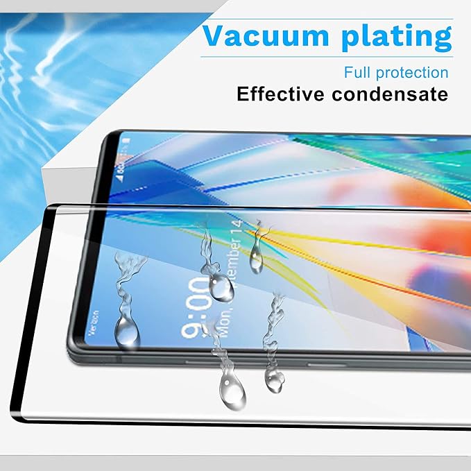 for LG Wing 5G 3D Curved Screen Protector [2pack] Full Coverage HD Clear Anti-Scratch Anti-Fingerprint Tempered Glass Screen Protector for LG wing [Black]
