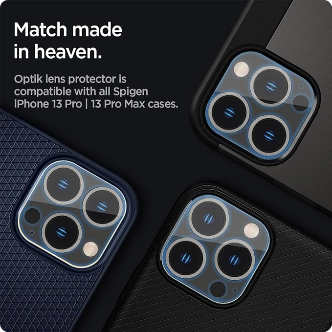 Spigen Camera Lens Screen Protector [GlasTR Optik] Designed for iPhone 13 Pro Max (2021) / iPhone 13 Pro (2021) - Clear [2 Pack]… | GlasTR EZ Fit Optik Pro 9H+ Tempered glass Scratch resistant Auto
