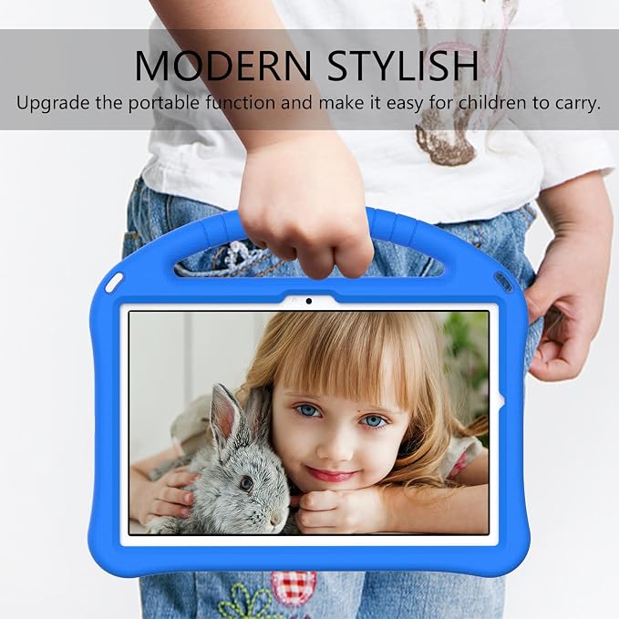 Galaxy Tab A9+ Case Kids Friendly EVA Rubber Stand Handle Grip Shockproof Protective Lightweight Cute Case Cover for Galaxy Tab A9 Plus 11 SM-X210 X215 X217 - Black