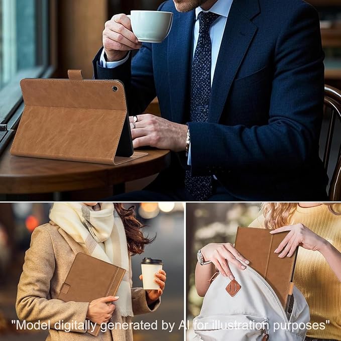 Leather Case for iPad 9th/8th/7th Gen 10.2 Inch (2021/2020/2019) | Premium Leather Folio Cover with Magnetic Closure Adjustable Stand Auto Sleep/Wake shockproof Protective CaseBlack