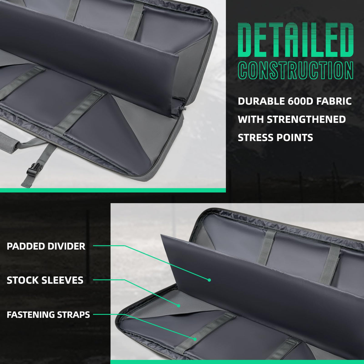 DULCE DOM Double Case, 48 Inch Dual Bag for Long Gun and Pistol Transport – A Must-Have Gun Case for Shooting and Hunting Enthusiasts' Gun Range Bag Needs