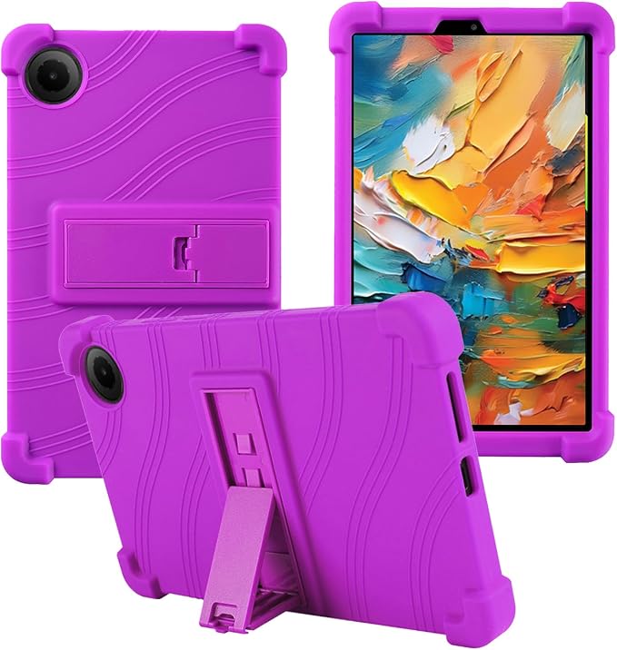 for TCL TAB 8 NXTPAPER 5G 8.7 Inch Tablet CaseBOVUGAC Soft Silicone Adjustable Stand Shockproof Kids Friendly for TCL Tab8 NXTPAPER 8.7 Tablet(Purple)