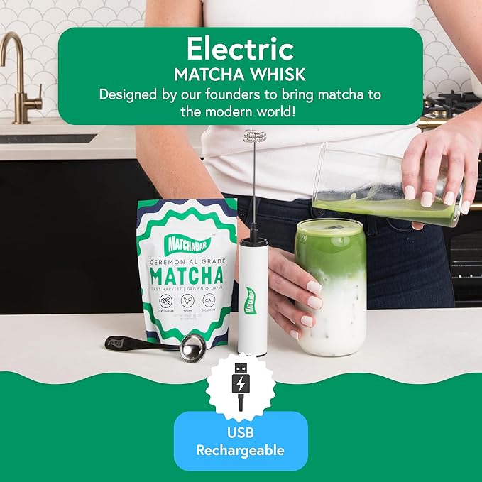MatchaBar High-Speed Electric Milk Frother USB Rechargeable Whisk