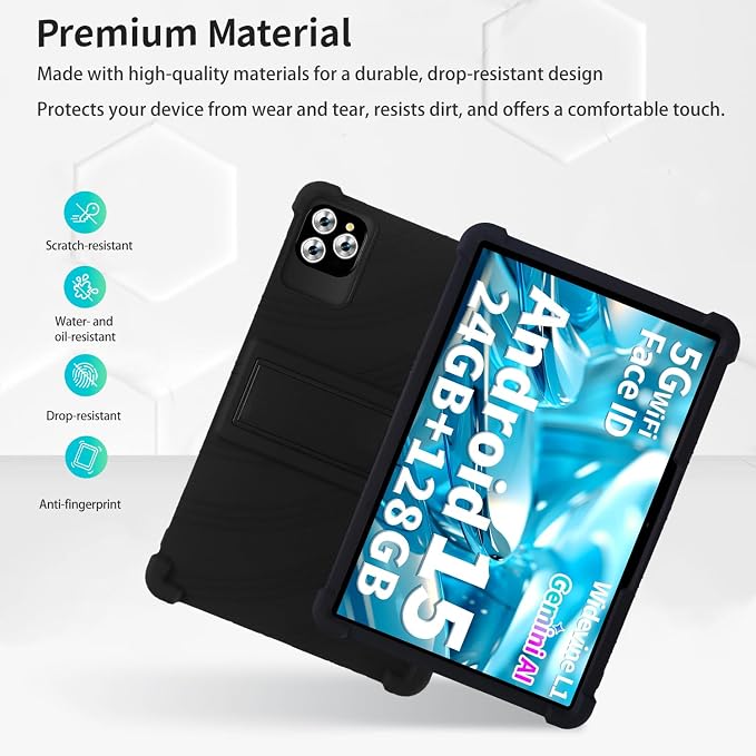 Case for Lebsytb P30 10.1-Inch Tablet – Shockproof Silicone Protective Cover with Kickstand Drop-Resistant Business Style (Black)