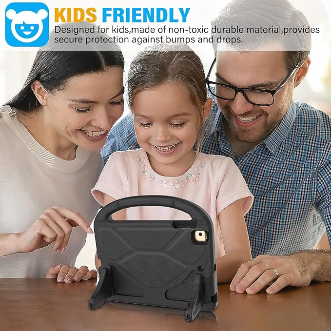 SUPLIK Kids Case for iPad mini 4/5 (7.9) Built-in Screen Protector Durable Shockproof Protective Cover with Handle Stand for 7.9 inch Apple iPad mini 4th/5th Generation Black