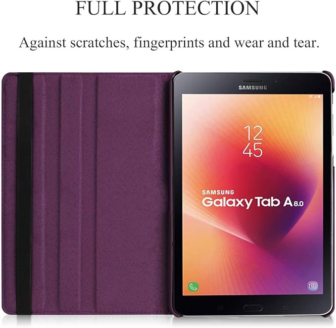 Case for Galaxy Tab A 8.0 2017 Old Model 360 Degree Rotating Case Cover for Samsung Galaxy Tab A 8.0 Inch 2017 Release (SM-T380/SM-T385) - Black