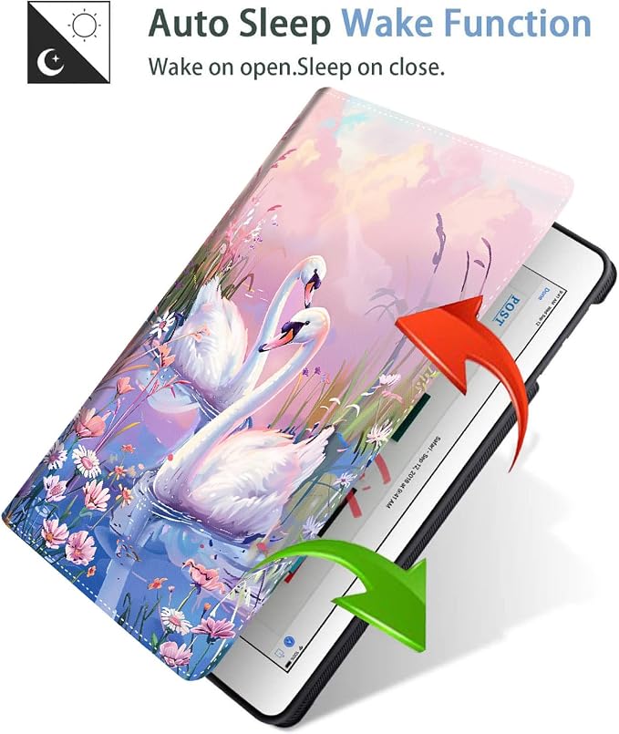 Case for iPad (A16) 11th Generation 11 Inch (2025) iPad 10th Generation 10.9 Inch (2022)，Slim Fit Foldable Standing Cover Case with Auto Sleep/Wake ，Red Moon Japanese Landscape