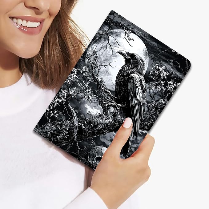 Case for Samsung Galaxy Tab A11 + Plus/A9 + Plus 11 Inch 2025/2023 Ultra-Thin Multi-Angle Protective Cover with Auto Sleep/Wake Black Cat and the Blue Flower