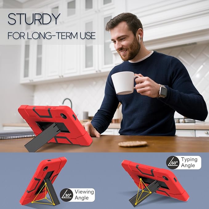 case for Galaxy Tab A9 8.7 2023 Case Hard PC Soft Silicone Kickstand Rugged Heavy Duty High Impact Protective Case for Samsung Galaxy Tab A9 8.7 Inch 2023 SM-X110 SM-X115 Black