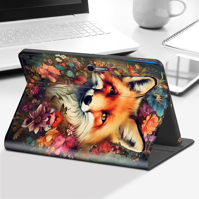 Case for Microsoft Surface Go 4/3/2/1 (2023/2021/2020/2018)-Slim PU Leather Lightweight Adjustable Stand Smart CoverAmerican Flag