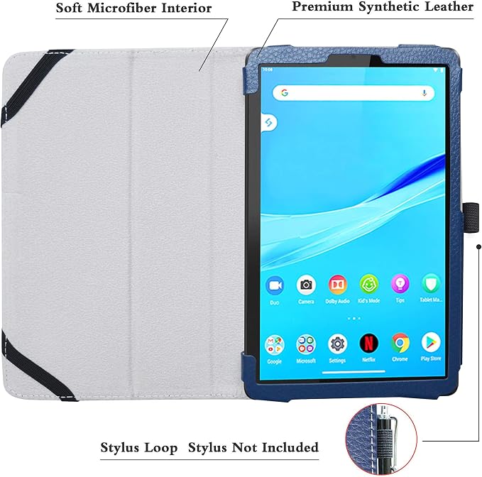 Bige for Lenovo Tab M8 FHD (2nd Gen) CasePU Leather Folio 2-Folding Stand Cover for Lenovo Tab M8 FHD (2nd Gen) TB-8705F 8 Tablet(Only fit Lenovo TB-8705F)Black
