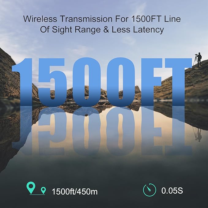 Vrriis Wireless Video Transmitter and Receiver with UVC Out for Live System,Manual Switching of 20 Channels,Wireless Video Transmission System 1500FT Los Range,0.05s Delay,Up to 5 Devices(1TX+1RX)