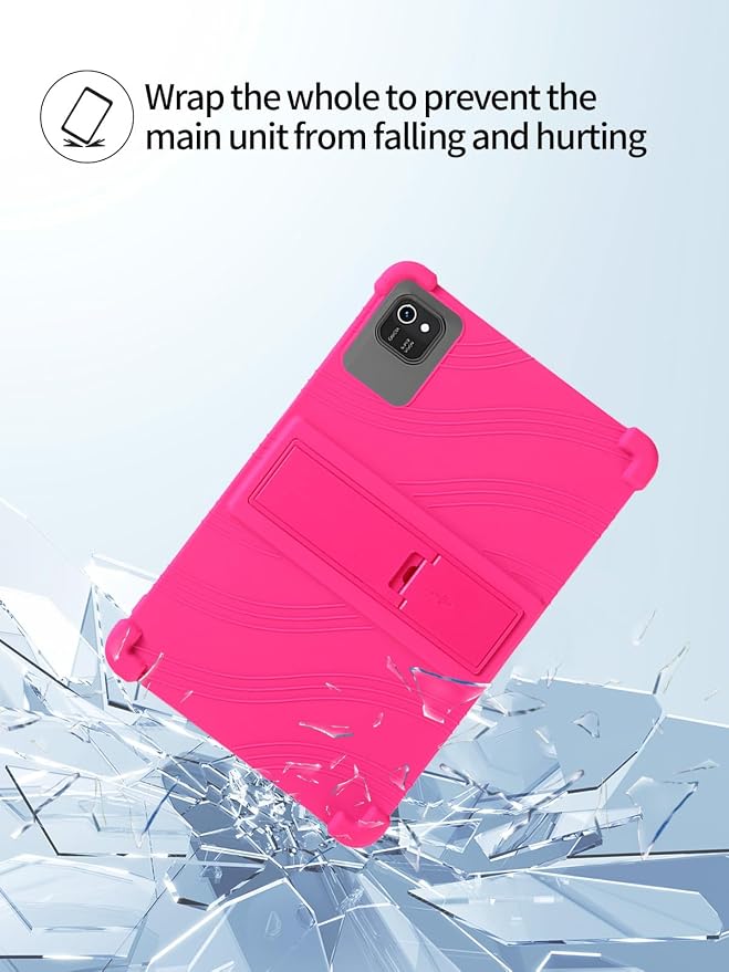 for kelankeke K10 Android 10-Inch TabletUYRUREL Skin-Friendly Soft Silicone Protective CaseFull Protection Against Drops and Scratcheswith Adjustable Viewing StandBlack.