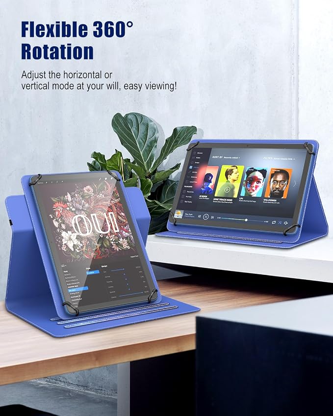 TiMOVO Universal Rotating Case for 11 Inch Tablet Black | 360 Degree Rotating Stand Pen Pocket 9 10 10.1 Inch Android Touchscreen Compatible