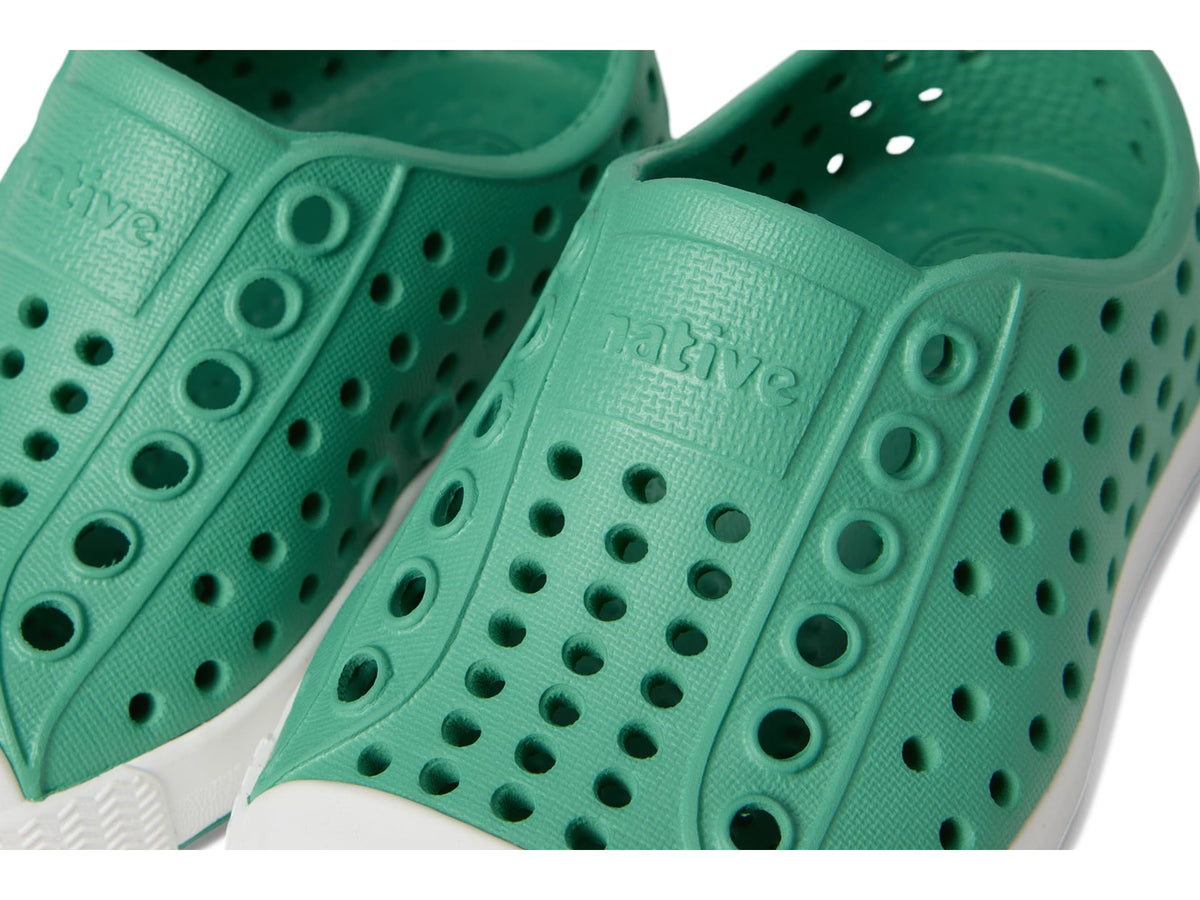 Native Shoes Unisex-Kids Jefferson Sneakers, Alpine Green/Shell White, 4 Toddler