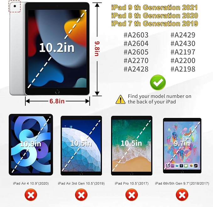Kids Case for iPad 7th/8th/9th Gen 10.2 Inch with Adjustable Stand Handle | Kids Shockproof EVA Case with Handle Adjustable Stand for Portrait Landscape ViewingHeavy Duty Cover for ipad 10.2 inch.