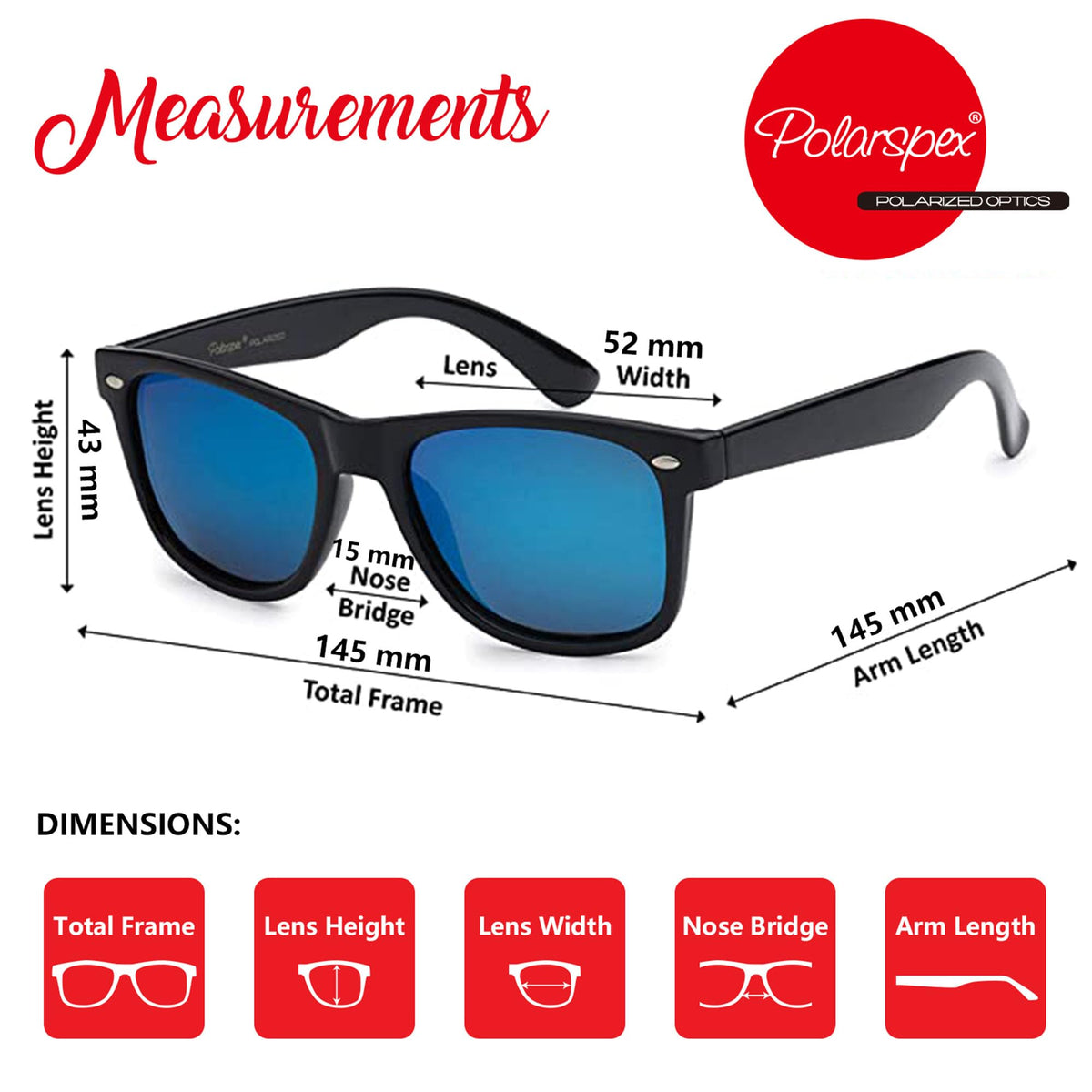 PolarSpex Polarized Sunglasses for Men and Women American Flag | Ice Blue