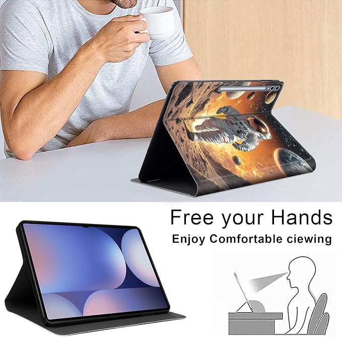 Case for Samsung Galaxy Tab A11 Plus 2026 &amp Galaxy Tab A9+ 11 Slim Smart Stand Cover with Auto Wake/Sleep Shockproof Protective Shell for Work &amp School Astronaut