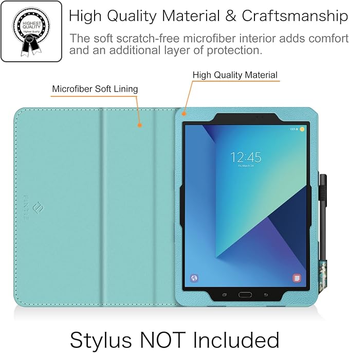 Fintie Folio Case for Samsung Galaxy Tab S3 9.7 2017 Blossom | Corner Protection Vegan Leather S Pen Holder Auto Sleep/Wake
