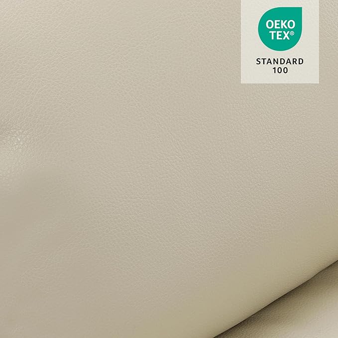 MCombo Extra Wide Power Lift Recliner Chair for Elderly, Lift Chair with Heat and Massage for Big People, USB&Type C Ports, Cup Holders, Faux Leather R7045 (Cream White, Medium-Wide)