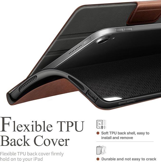 auaua Case for iPad (A16) 11th/10th Generation | with Pencil Holder Pocket Typing Angle Muti-Stand Magnetic Closure Auto Sleep/Wake