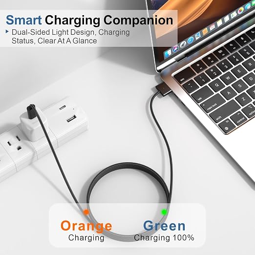 140W USB-C to Magnetic 3 Cable 6.6FT Compatible with MagSafe 3 for MacBook Pro 14 16 &amp Air 13 15 M4 M3 M2 2021-2025 Fast Charging Cord Midnight Blue