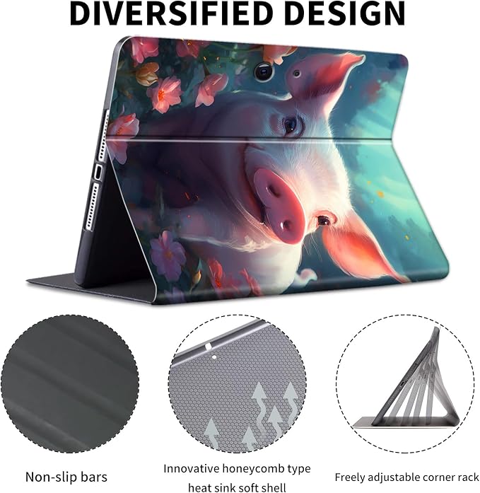 Case for Microsoft Surface Pro 11/10 / 9 13 InchPU Leather Cute Slim Folio Adjustable Stand Cover Case for Surface Pro 11th Edition AIAutumn Red Forest