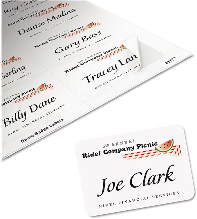 Avery 8395 Laser/Inkjet Name Badges,2-1/3-Inch x3-3/8-Inch,160/PK,Plain WE