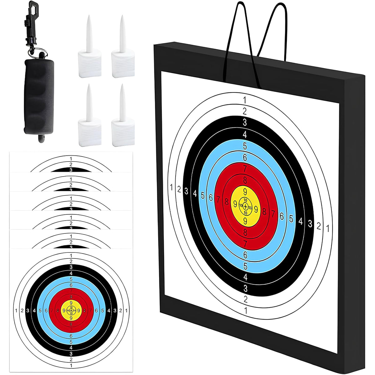 FENJANER 20" Foam Archery Target with Hanging Rope for Backyard Shooting