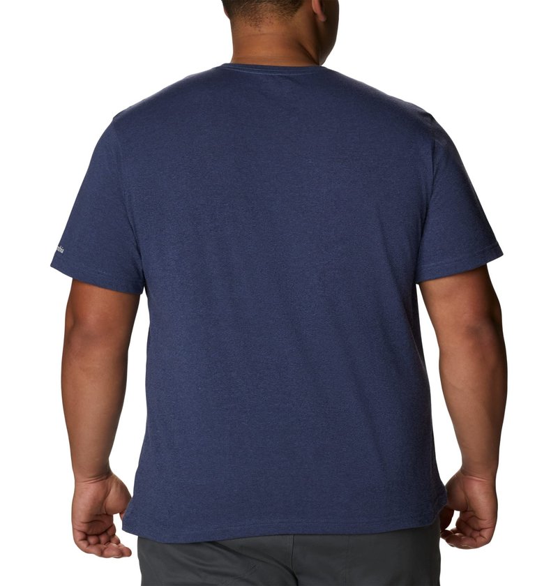 Columbia Men's Thistletown Hills Graphic Short Sleeve, Dark Mountain Heather/Hikers Graphic, Large