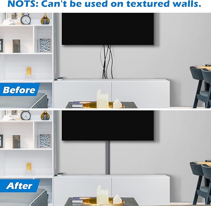 TV Cord Hider - 39in(3xL13in) Cord Covers for Wall Mounted TV Cable Hider Wall Kit | Wire Hiders for TV on Wall, Wire Covers for Cords, Cord Concealer Hide Cords, 1.5" W*0.75" H, Grey