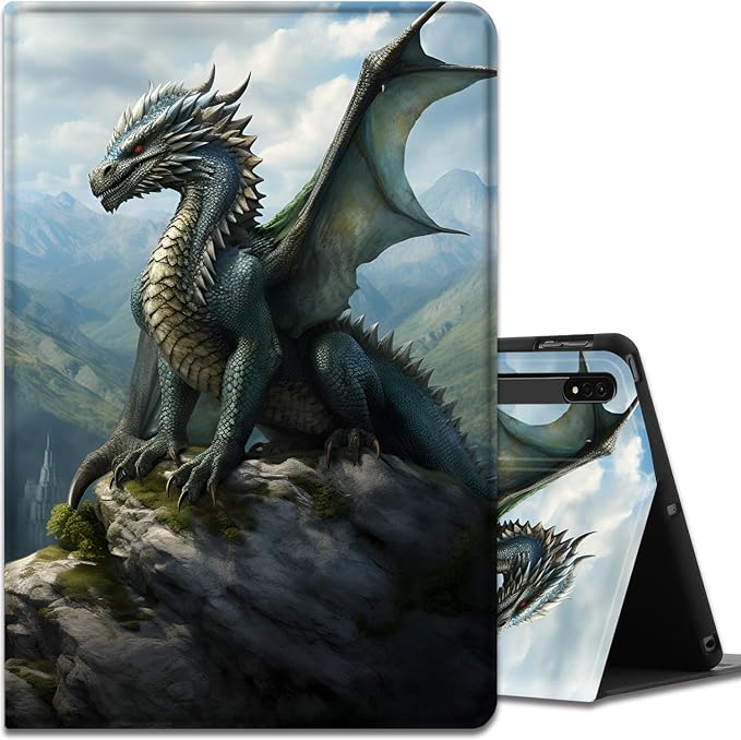 Case for Samsung Galaxy Tab A9 Plus 11 2023 Multi-Viewing Angles with Automatic Sleep/Wake Function for Samsung Galaxy A9+Tablet (SM-X210/X216/X218) American Flag Wolf